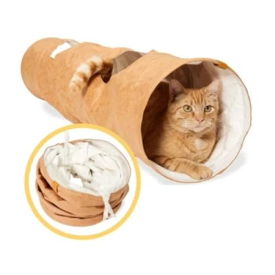 Afbeelding van Kattentunnel LILI PiuPet Lichtbruin 120cm