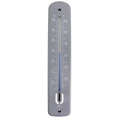 Afbeelding van Grote buitenthermometer 380 mm tuinthermometer voor buiten gebruik in de tuin, kas terras, zonneterras, toewijzing, muur, klassieke thermometer binnen temperatuurmeter (grijs)