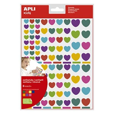Afbeelding van APLI Kids 18767 zak met 624 stickers in verschillende maten, afneembaar, meerkleurig, 6 vellen