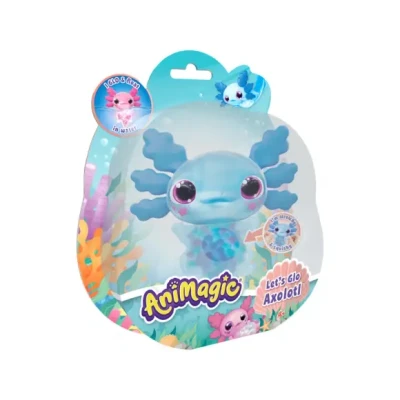 Afbeelding van Animagic Let&#039;s Glo Axolotl Blauw Speelfiguur Lichtgevende