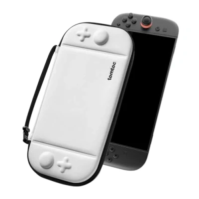 Afbeelding van tomtoc Étui pour Nintendo Switch 2 (2025), Housse Rigide de Protection intégrale avec 12 Cartouches Jeux, Slim Pochette Transport Boîtier Voyage für Console Brevet Original, Blanc