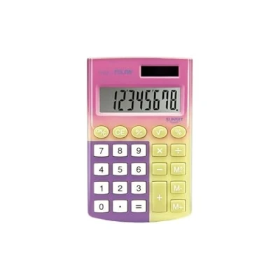 Afbeelding van MILAN® Sunset Pocket 8 cijferige rekenmachine, geel roze