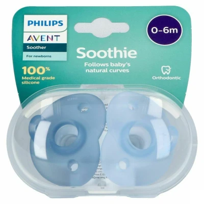 Afbeelding van Philips Avent Soothie Fopspeen 0 tot 6 Maanden 2 Speentjes Roze/Donkerroze SCF099/20