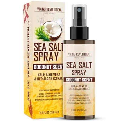 Image de Viking Revolution Spray au Sel de Mer à la Noix Coco Texturisant pour Cheveux avec Kelp, Aloe Vera et Extrait d&#039;Algue Rouge Ajoute Volume Texture