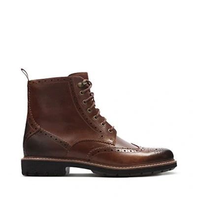 Afbeelding van Clarks Batcombe LORD Veterboots, Heren, Maat: 45, Dark tan Leer