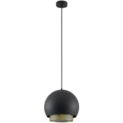 Afbeelding van Lucande hanglamp 1licht ijzer H: 23.3 cm E27 zwart, goud
