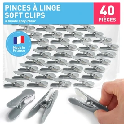 Afbeelding van Culiclean Wasknijpers/Soft Clips (40 stuks wit ultimate grijs)