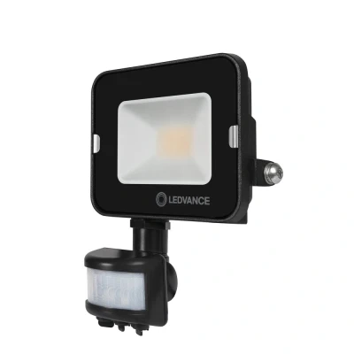 Afbeelding van Ledvance LED Breedstraler Compact Zwart 10W 900lm 100D 830 Warm Wit IP65 Symmetrisch Bewegings en lichtsensor.