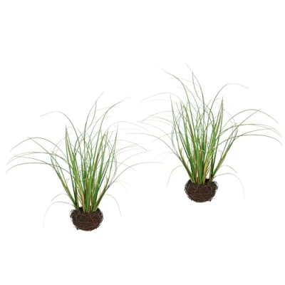 Afbeelding van Kunstgras in rijstnest, kunstgras, decoratieve plant, groene decoratief gras, eenzaam plantendecoratie, 25 cm