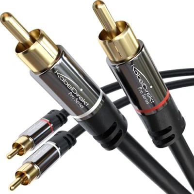 Afbeelding van KabelDirekt 2 x 0,5 m cinch kabel, bijzonder duurzame stereo audiokabel en briljante geluidskwaliteit (coaxkabel, cinch/hifi kabel thuisbioscoop, analoog digitaal)