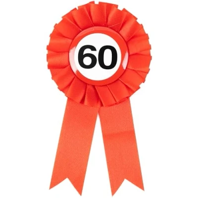 Afbeelding van Verjaardagsdecoratie rozet 60 jaar decoratie 60e vrouw verjaardag man tafeldecoratie