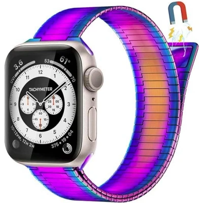 Afbeelding van Apple Watch Magnetische stalen band Zeer sterke magneet Multicolor Geschikt voor 38mm / 40mm 41mm