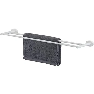 Afbeelding van Tiger Urban Handdoekrek dubbel 60 cm Zonder boren met Tigerfix (apart verkrijgbaar) Wit