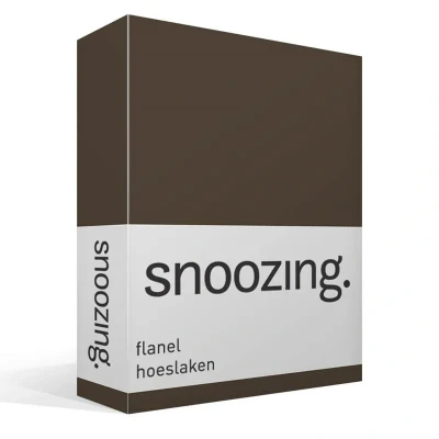 Afbeelding van Snoozing Flanel Hoeslaken Eenpersoons 70x200 cm Bruin