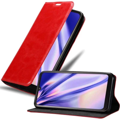 Afbeelding van Cadorabo Hoesje geschikt voor LG K50 in APPEL ROOD Beschermhoes met magnetische sluiting, standfunctie en kaartvakje Book Case Cover Etui