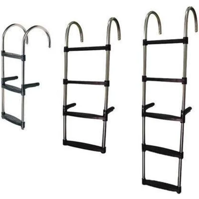 Afbeelding van Lalizas Stainless Steel Ladder Zwart,Zilver 4 Steps