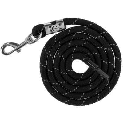 Afbeelding van Covalliero Halstertouw Reflective met Musketonhaak Zwart/Zilver