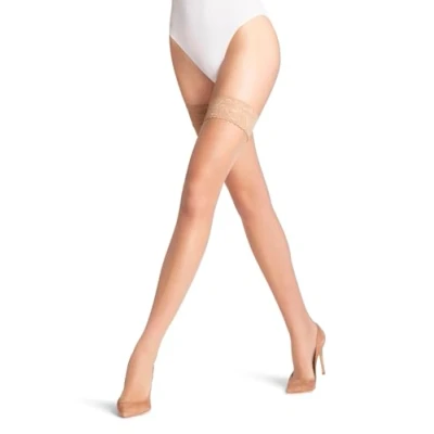 Image de FALKE Shelina 12 DEN W Stu ultra transparent uni 1 paire, Bas autofixant Femme, Effet peau Golden 4699, 9.5 10