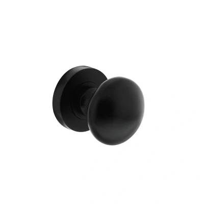Afbeelding van Intersteel Knop op rozet ø52x10mm zwart gelakt