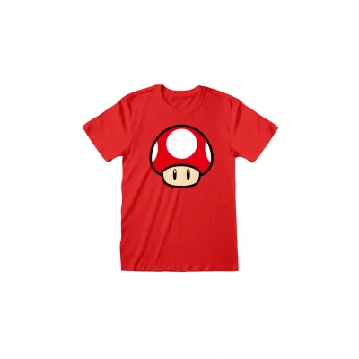 Afbeelding van Henry Tiger Nintendo Super Mario Power UP Mushroom Tshirt print, Heren, Maat: Medium, Red