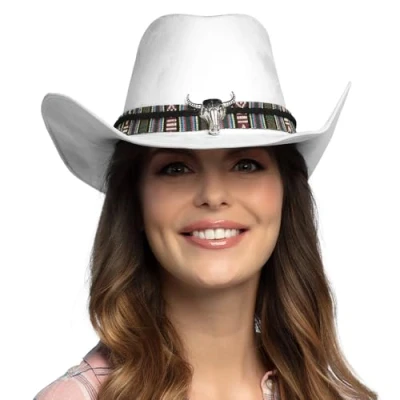 Afbeelding van Boland Hoed Django wit 59 Volwassenen Unisex Cowboy Indiaan