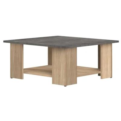 Afbeelding van TemaHome Tafel Base Square, spaanplaat, melamine, eiken en cement, 67 x 30,5 cm