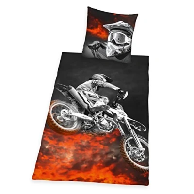 Afbeelding van Dekbedovertrek Motor Cross 135 x 200 met kussensloop