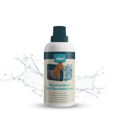 Afbeelding van nimo® reinigingsmiddel voor paardendekens reinigt betrouwbaar zonder geur en kleurstoffen
