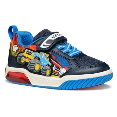 Afbeelding van Geox Light UP INEK BOY Sneakers laag voor kinderen, Maat: 36, Navy/light blue Imitatieleer/ textiel