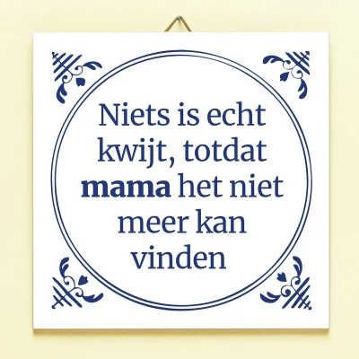 Afbeelding van Tegeltje Niets Kwijt