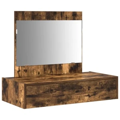 Afbeelding van vidaXL Gerookt Eiken Bewerkt hout 83 x 40 70 cm Kaptafel Rechthoekig
