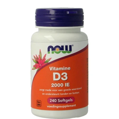 Afbeelding van NOW Vitamine D3 2000 IE Softgels 240st
