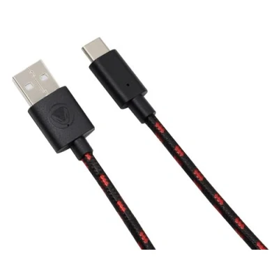 Image de Câble de charge snakebyte pour manette Nintendo Switch 3 mètres noir rouge
