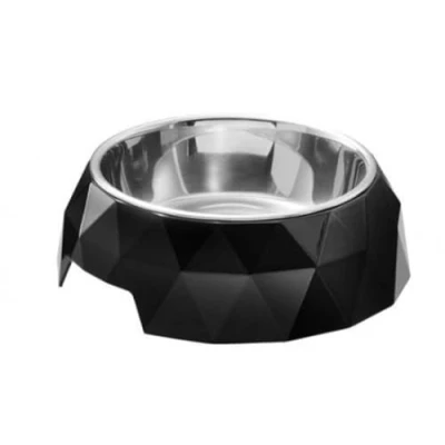 Afbeelding van HUNTER KIMBERLEY Melamine voederbak voor honden en katten met roestvrijstalen kom 700 ml zwart
