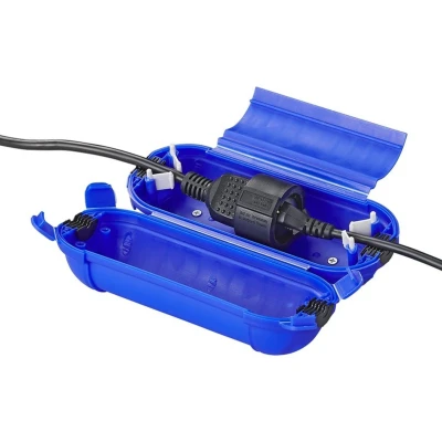 Afbeelding van Pro Plus Veiligheidsbox voor Schuko Stekkerverbindingen IP44 Ø 6.5 x 21 cm Blauw