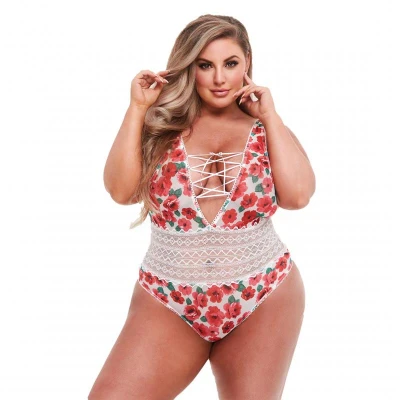 Afbeelding van Baci White Floral &amp; Lace Teddy Q