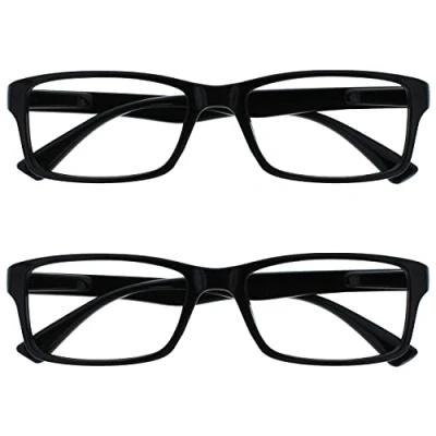 Image de OPULIZE UV Reader Lunettes de Lecture Noir Valeur Pack 2 Hommes/Femmes UVR2092Bk +1,50