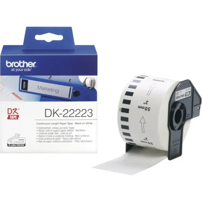 Afbeelding van Brother DK 22223 Etiket Zwart op wit (50 mm)