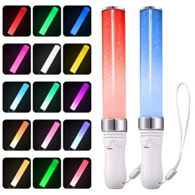 Afbeelding van 2 stuks led lichtstaafjes voor kinderen, 15 kleuren, concertaccessoires, kleurrijke lichtstokken, Kerstmis, feest, concert, bruiloft