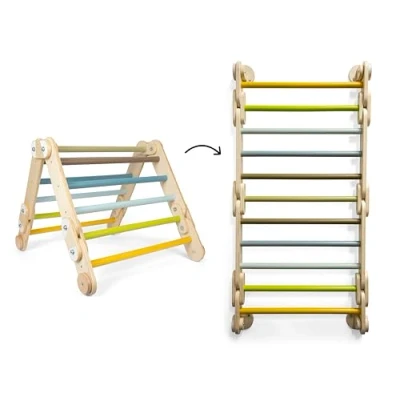 Afbeelding van Small Foot Houten Klimrek 2in1 Driehoek en Wandrek Adventure