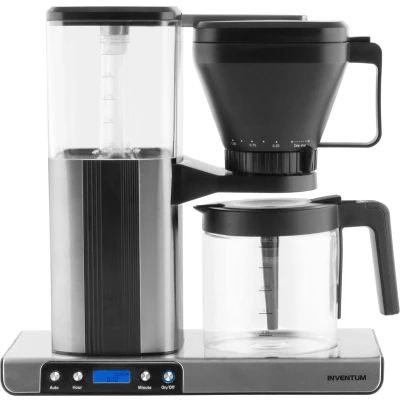 Afbeelding van Inventum KZ813D Koffiezetapparaat 1,25 liter 10 kopjes Filter 1x4 Glazen kan Warmhoudfunctie Filterkoffie Zwart/RVS