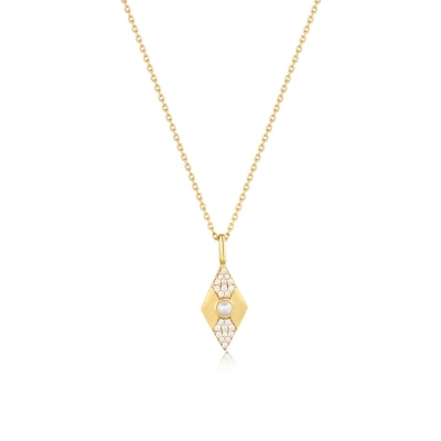Afbeelding van Ania Haie dames Pearl Geometric ketting M met zirkonia in de kleur Goud