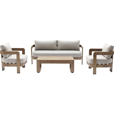 Afbeelding van Loungeset Bruin Aluminium 185x72,5x66 cm Santiago SenS Line
