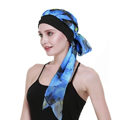 Afbeelding van FocusCare Chemo, Kanker, Kapsel, Sjaals, Bandana, Haaruitval, Tulband, Blauwe Rivier, Eén maat