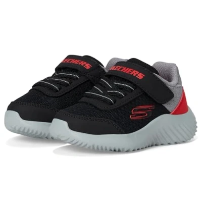 Afbeelding van Skechers Bounder Sneakers laag voor kinderen, Maat: 22, Black/red/grey Textiel/ synthetisch