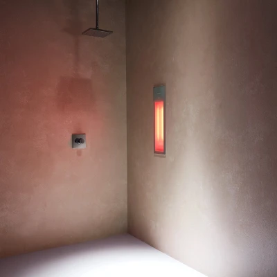 Afbeelding van Sunshower Pure Organic Grey zwart inbouw half body 1x 1250W infrarood lamp 19.9x10x61.9cm 80033