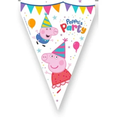 Afbeelding van BeenSmile, Peppa Pig vlag voor kinderen, decoratie kinderverjaardag, feestartikelen, viering en verjaardag, 3 m