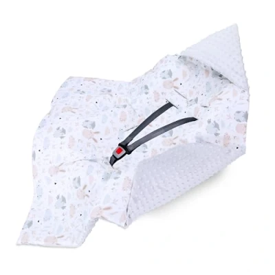 Afbeelding van Babydeken, 90 x cm, geschikt voor autostoel, kinderwagen, zomerdeken, uilen, lichtgrijs