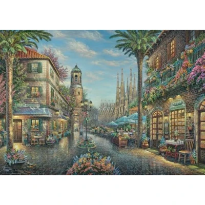Afbeelding van Schmidt puzzel Thomas Kinkade studio Spaans Café 1000 stukjes