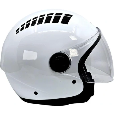 Afbeelding van BHR 834 Flow Half Jet Motorhelm, ECE 22.06 goedgekeurd, met 16 ventilatiegaten, Vespa helm krasbestendig vizier en micrometrische sluiting, wit, XS